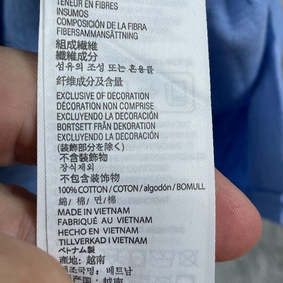 kirlland Ladies 3/4 Sleeve Blue Boatneck Slub Tee XXL 100% Cotton d0866 - Picture 6 of 8